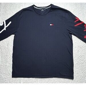 Tommy Hilfiger Mens Navy Long Sleeve Graphic T-Shirt XXL Style 78J7487